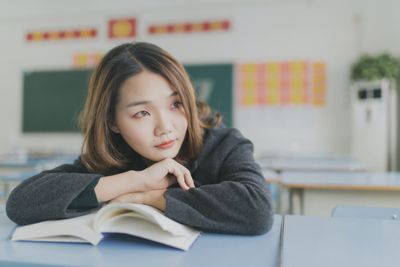 woman with book